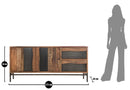 Mobile Yellowstone 175x40x80 cm in Legno di Acacia e Ferro Marrone e Nero