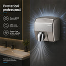 Asciugamani Elettrico da Parete 2300 W 27x23x21 cm con Fotocellula in Acciaio Inox Satinato      