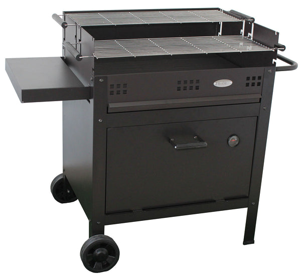 acquista Barbecue a Legna e Carbone 120x60x92 cm con Forno per Pizza in Acciaio Etna Nero