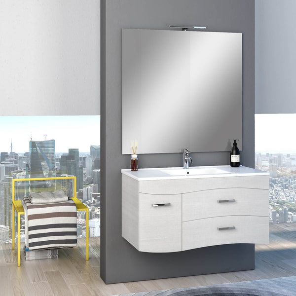 online Meuble Salle de Bain Suspendu 101cm TFT Venus Blanc Miroir 2