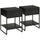 Set 2 Chevets 1 Tiroir 1 Etagère 45x40x60 cm en Acier et Aggloméré Noir