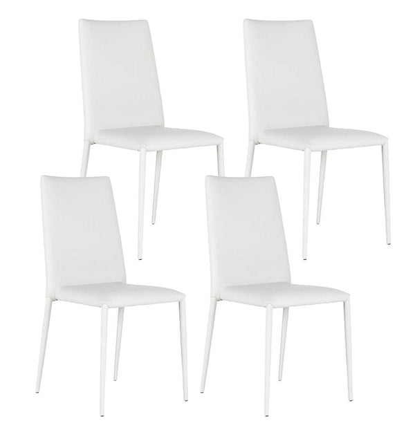 sconto Lot de 4 chaises Cleo en simili cuir blanc 40x42xH96 cm