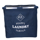 Cesto Portabiancheria in tessuto sacco blu doppio pieghevole cm 54x34,5xh50,5