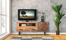 Porta Tv Mumbai 145x40x62 cm in Legno di Acacia e in Ferro Marrone e Nero