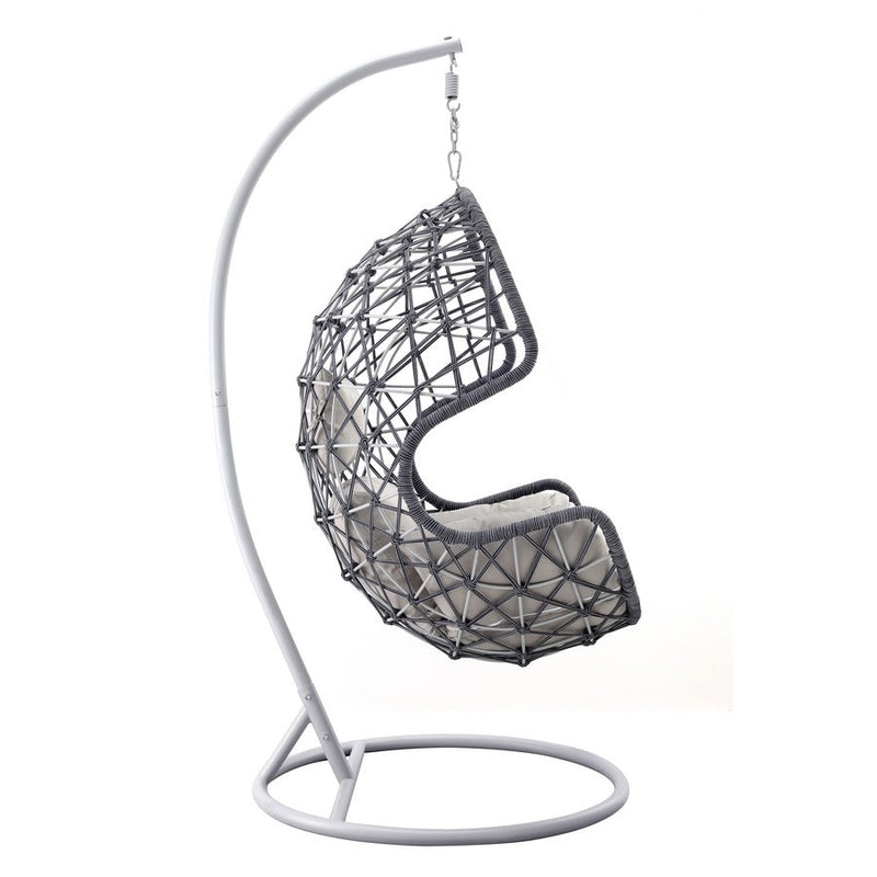 Dondolo Pensile da Giardino con cuscino Ø105x186 cm con intreccio di corda blu