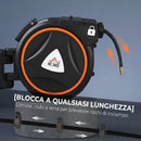 Avvolgitubo Automatico Retrattile 20 m Max 300 Bar Montaggio a Parete e Ruotabile di 180° in PP Nero e Arancione      