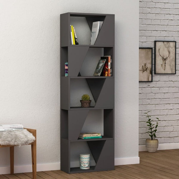 sconto Bibliothèque structure 54x168 cm 5 étagères anthracite