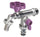 Robinet à bille double pour fontaine de jardin avec fleur et levier coloré Belfer RUB/030 violet
