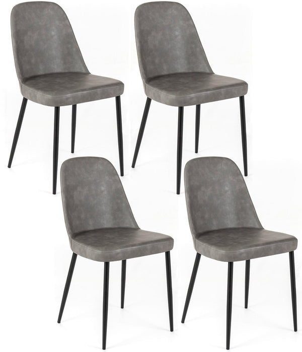 acquista Set 4 Sedie 52x45xH85 cm in Soft-Touch Tamara Grigio Chiaro