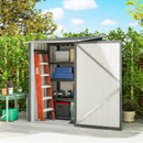 Casetta Box da Giardino Porta Attrezzi 100x104x160 cm con Porta a Battente in Acciaio Galvanizzato Grigio Chiaro      