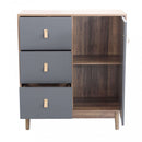 Mobiletto Joris 80x39x90 h cm in Legno Grigio