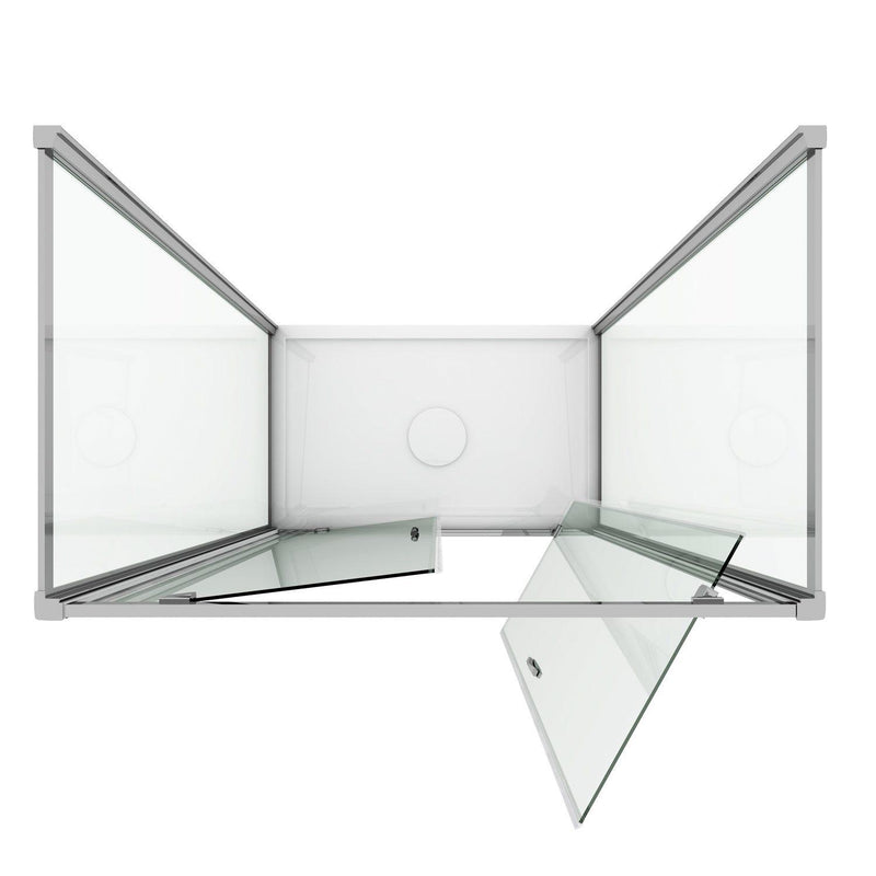 Box Doccia 3 Lati 2 Ante Battenti In Cristallo Opaco 6mm H198 Fosterberg Aalborg Trio Varie Misure