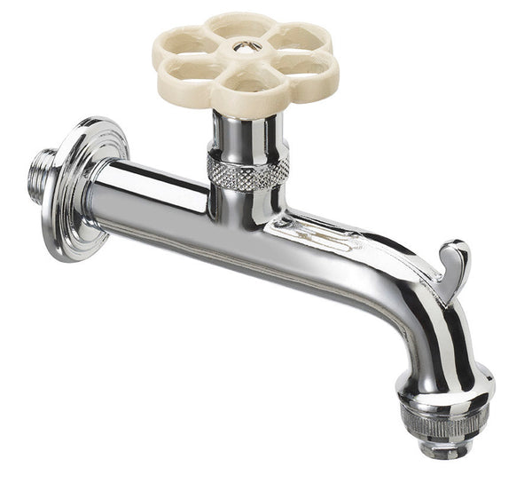 Robinet pour Fontaine de Jardin en Laiton Chromé avec Anneau Coloré Belfer RUB/018 Ivoire prezzo
