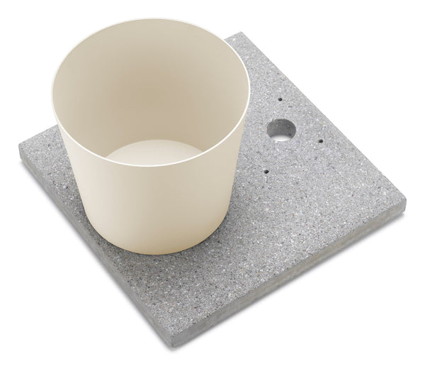 sconto Base avec Plateau pour Fontaines à Grand Anneau 40x40x5 cm en Ciment Belfer 42/BSE/3 Ivoire