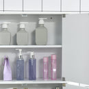 Pensile da Bagno 55x17.5x60 cm con Antine a Specchio Bianco