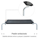 Brandina Portatile per Cani 110x80x20 cm Fino a 31,8Kg in Metallo e Tessuto a Rete Nero