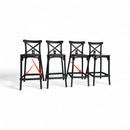 Set 4 Sgabelli 40x36x91 cm in Polipropilene Pompei Nero Seconda Scelta