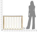 Console Amelie 120x43x80 cm in Ferro e Vetro Oro