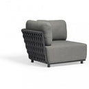 Poltrona Angolare Sx Galapagos 102x85x83 h cm in Alluminio Antracite