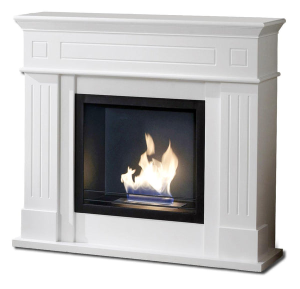 sconto Cheminée au sol au bioéthanol 110x37x102 cm Blanc