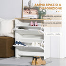 Scarpiera 2 Ante 12 Paia di Scarpe Ripiano Regolabile 72x26x80 cm in Legno Bianco