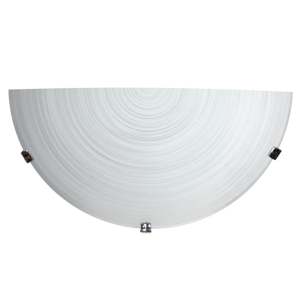 online Applique 1xE27 Crochets Chrome Plaque Verre Blanc Décoré Spirale E-Energy Gisella