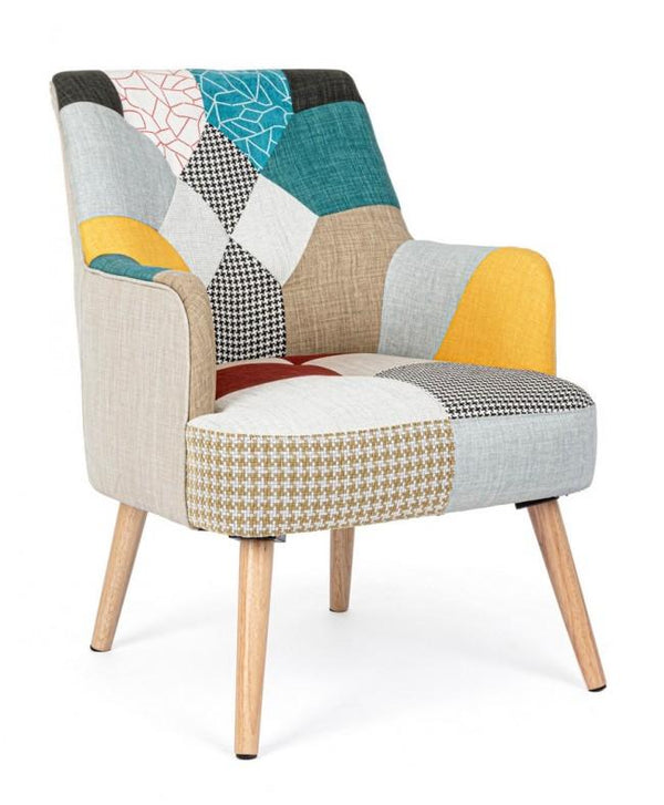 Fauteuil rembourré 60x67x79 cm en tissu Patchwork acquista