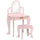 Miroir Jouet pour Enfants 52x32x85 cm en MDF et Acrylique Rose