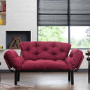 Divano letto Nitta bordeaux 190x70 cm braccioli reclinabili