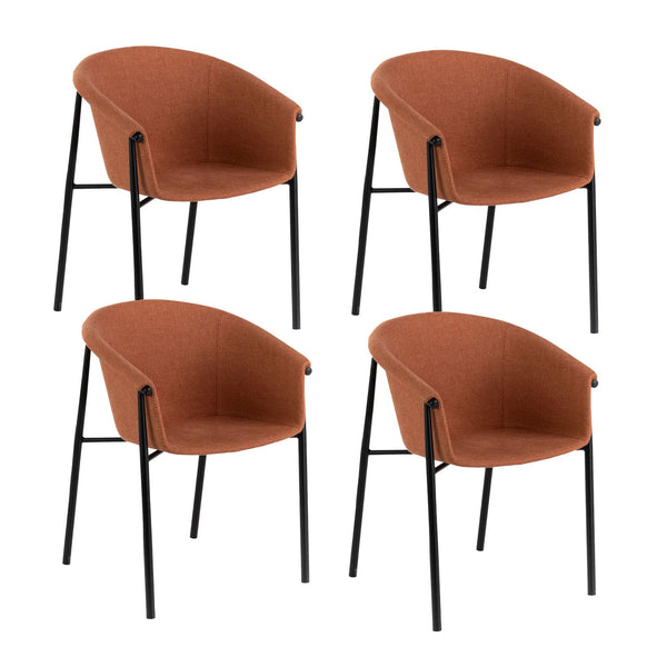 prezzo Set 4 Sedie 58x56xH79 cm in Tessuto Nari Ruggine