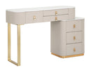Consolle Trucco da Camera Beauty 120x75x40 cm in Legno MDF e Metallo Crema/Oro