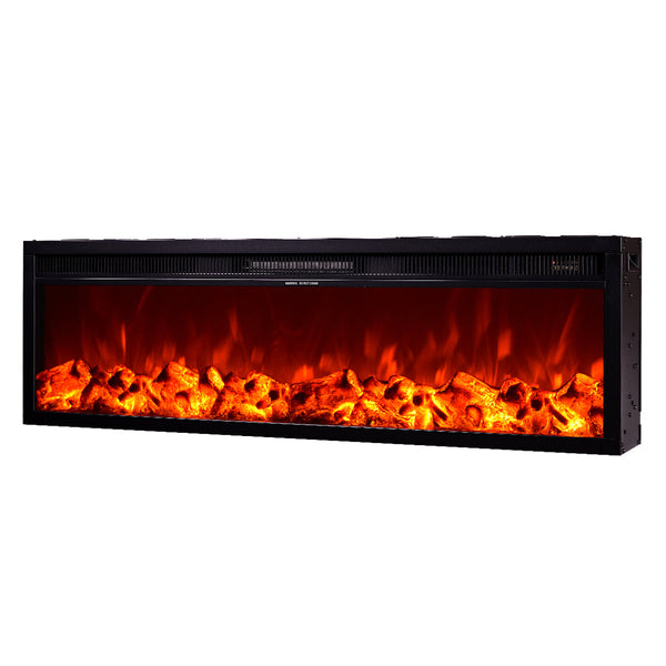 Camino Elettrico da Incasso 40x128x18 cm Effetto Fiamma 1500W Tanzania Nero prezzo