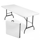 Tavolo Catering Pieghevole 180x75x74 h cm in Acciaio Bianco