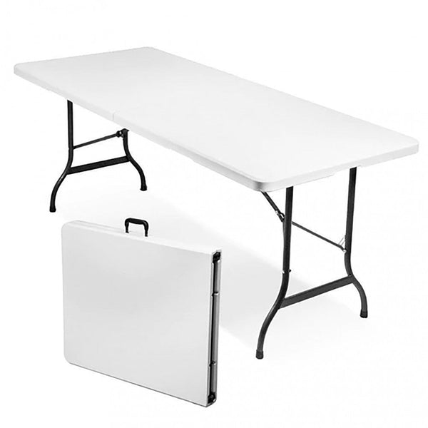 sconto Table de restauration pliante 180x75x74 h cm en acier blanc