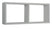 Etagère rectangulaire 2 compartiments muraux 70x30x15,5 cm en fibre de bois Morgana gris pierre