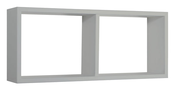 sconto Etagère rectangulaire 2 compartiments muraux 70x30x15,5 cm en fibre de bois Morgana gris pierre