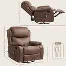 Poltrona Relax Massaggiante 97x92X104 cm Reclinabile e Riscaldante con 8 Punti Massaggianti Marrone  
