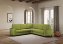 Divano Angolare 5 Posti 246x246x85 cm Sakar in Tessuto Verde