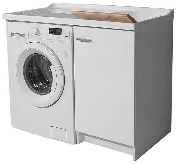 Housse pour Lavabo et Machine à Laver 109x60x89cm Planche en Bois Montegrappa Marella Blanc Droite acquista