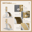 Tiragraffi per Gatti Albero con Arco Massaggiatore 34x24x43 cm in Iuta e Peluche Grigio 