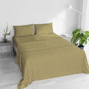 Set Lenzuola Sopra Sotto e 2 Federe Linea Water Washed Ocra