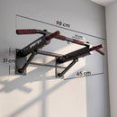 Barra per Trazioni da Parete Pieghevole 98x65x31 cm con Capacità fino a 120 kg in Acciaio Nero      
