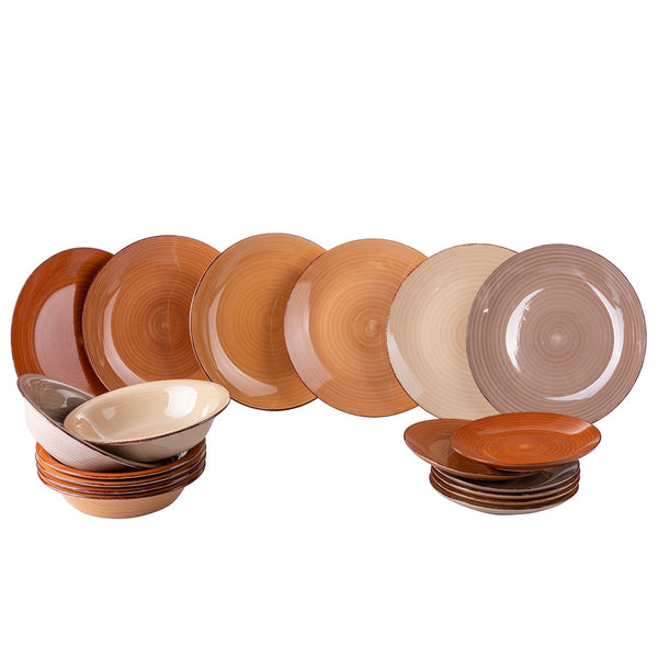 online Service de table 18 pièces en grès VdE Tivoli 1996 Baita Chocolat