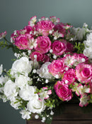 Set 2 Bouquet Artificiali di Rose e Gipsophila Altezza 33 cm Bianco