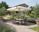 Ombrellone da Giardino 3x4 m Palo Ø48 mm in Legno Vorghini De Lux Ecrù