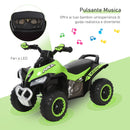 Quad per Bambini a Spinta Manuale con Suoni Integrati Verde   