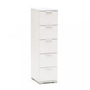 Cassettiera 5 Cassetti Bianca 27x38x103 h cm in Truciolare bilaminato Bianco