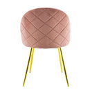 Set 4 Sedie 50x45x80 cm in Tessuto Vellutato Piedi Oro Rosa antico