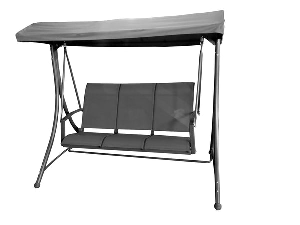 Dondolo 3 Posti da Giardino 195x130x178 cm in Acciaio e Poliestere Grigio Scuro prezzo
