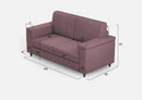 Divano 2 Posti 148x85x85 cm Marrak in Tessuto Prugna